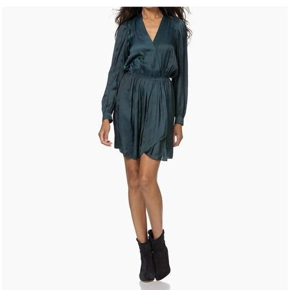 NWT Zadig & Voltaire Remember Satin V-Neck Mini Dress- Medium $345 - Picture 1 of 16